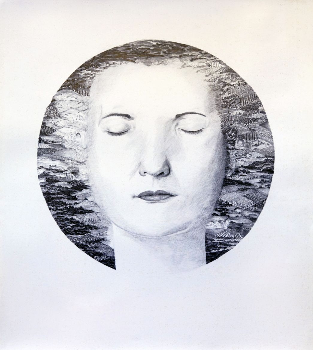 <strong><em>Autoportrait</em></strong>, 1998<br>Dessin graphite, 67 x 66 cm